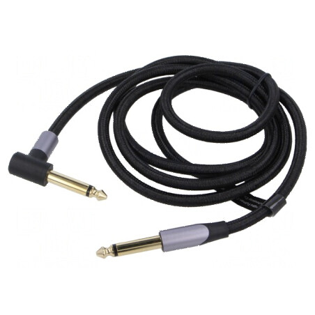 Cablul Jack 6,35mm cu conector unghiular 1.5m negru | Electronic-mag.ro | Componente Electronice
