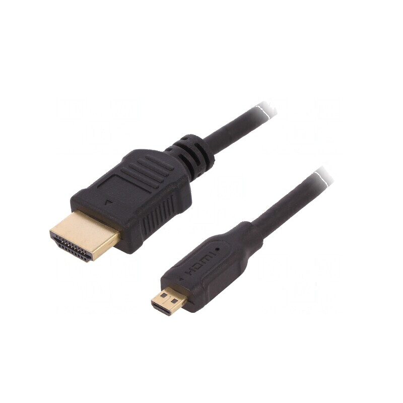 Cablu HDMI 1.4 cu mufă HDMI și micro HDMI, 1,5m, negru | Electronic-mag.ro | Componente Electronice