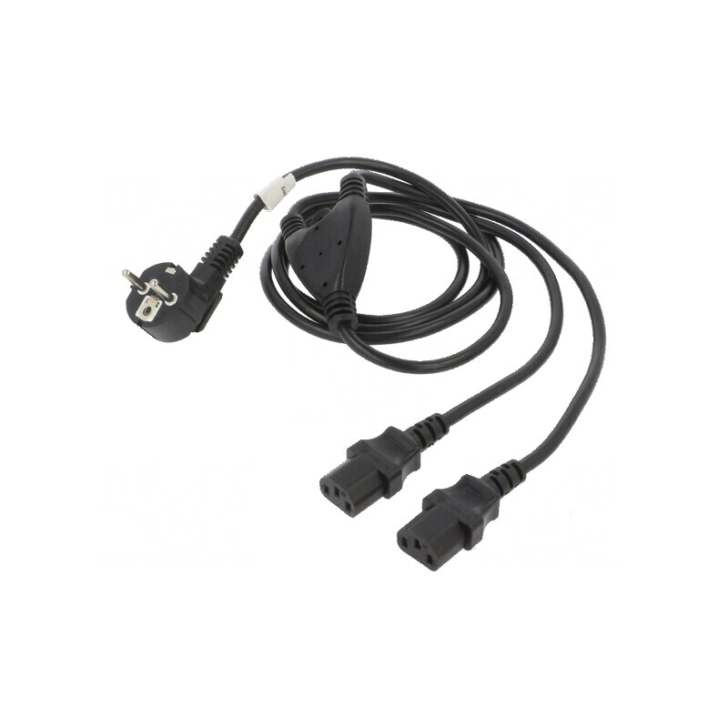 Cablu CEE 7/7 ştecăr unghi, IEC C13 mamă x2 PVC | Electronic-mag.ro | Componente Electronice Cablu CEE 7/7 ştecăr unghi, IEC C13 mamă x2 PVC | Electronic-mag.ro | Componente Electronice