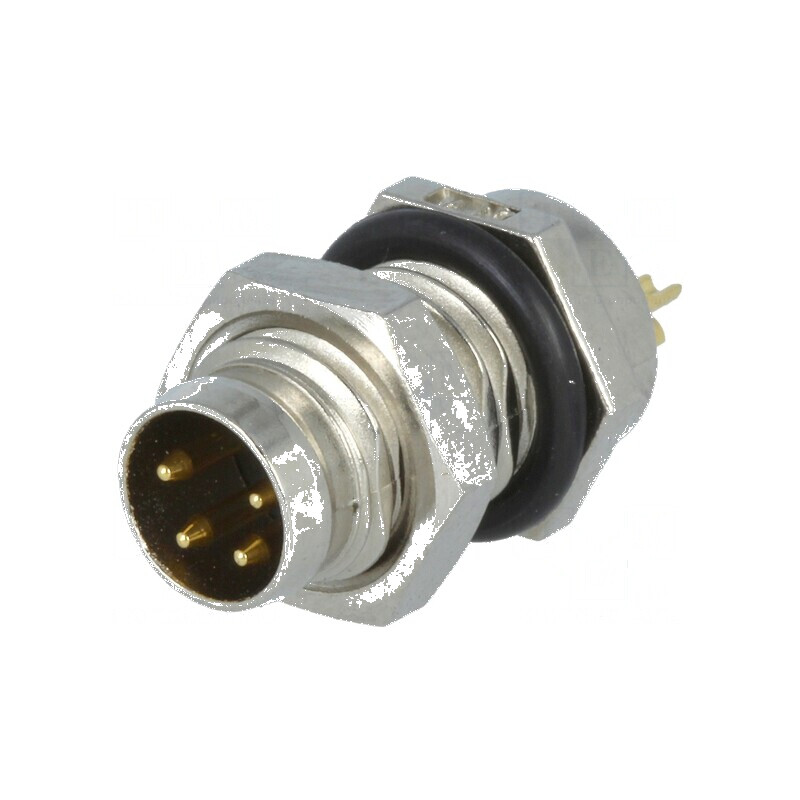 Conector M8 tată 4 pini pentru montare pe panou cu piuliță din față | Electronic-mag.ro | Componente Electronice