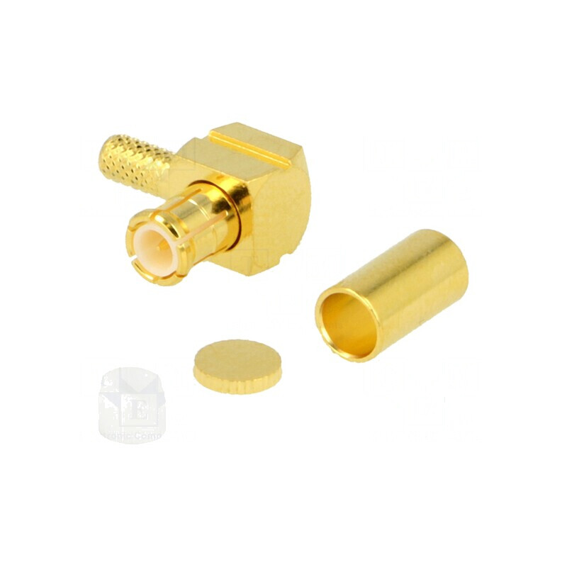 Conector MCX mufă tată unghi 90° 50Ω lipire crimpat PTFE | Electronic-mag.ro | Componente Electronice