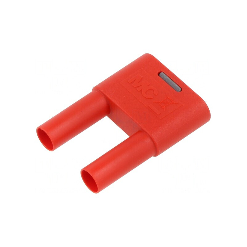 Conector banană 4mm punte stacabilă 32A roșie cu izolație | Electronic-mag.ro | Componente Electronice