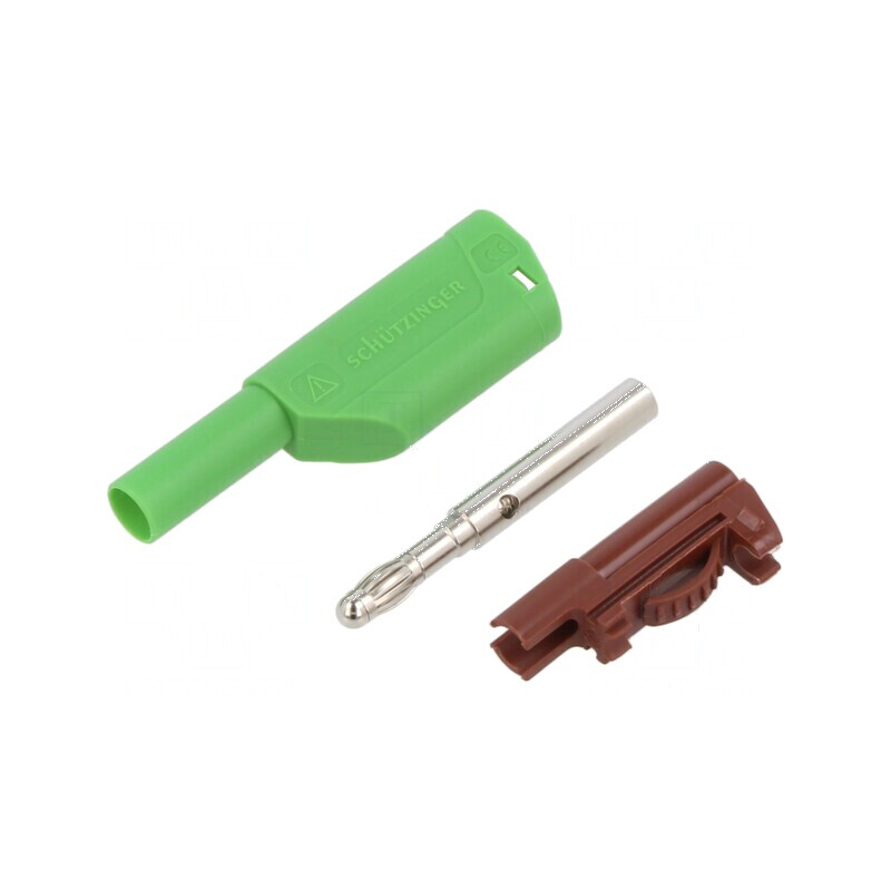Conector banană 4mm 32A 1kV verde nichelat | Electronic-mag.ro | Componente Electronice