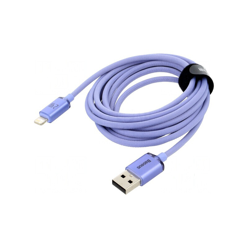 Cablu USB 2.0 Apple Lightning și USB A 2m violet 2,4A | Electronic-mag.ro | Componente Electronice