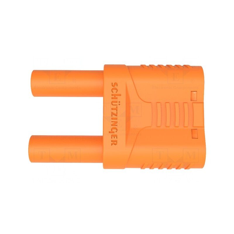 Conector banană 4mm punte stacabilă 32A 1kVAC portocalie | Electronic-mag.ro | Componente Electronice