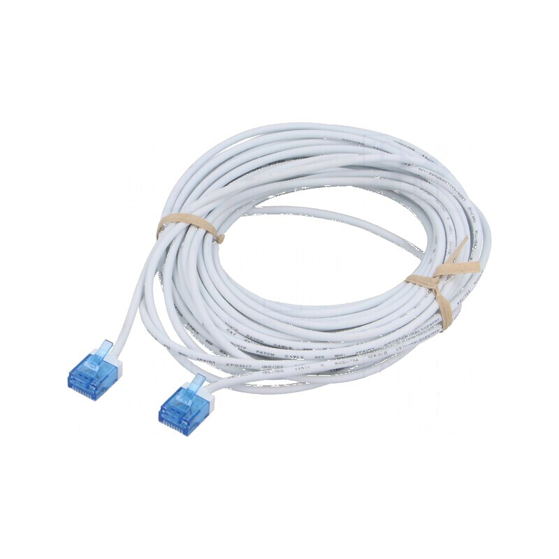 Cablu Patch U/UTP 6a Cu LSZH alb 10m 32AWG -20÷75°C | Electronic-mag.ro | Componente Electronice
