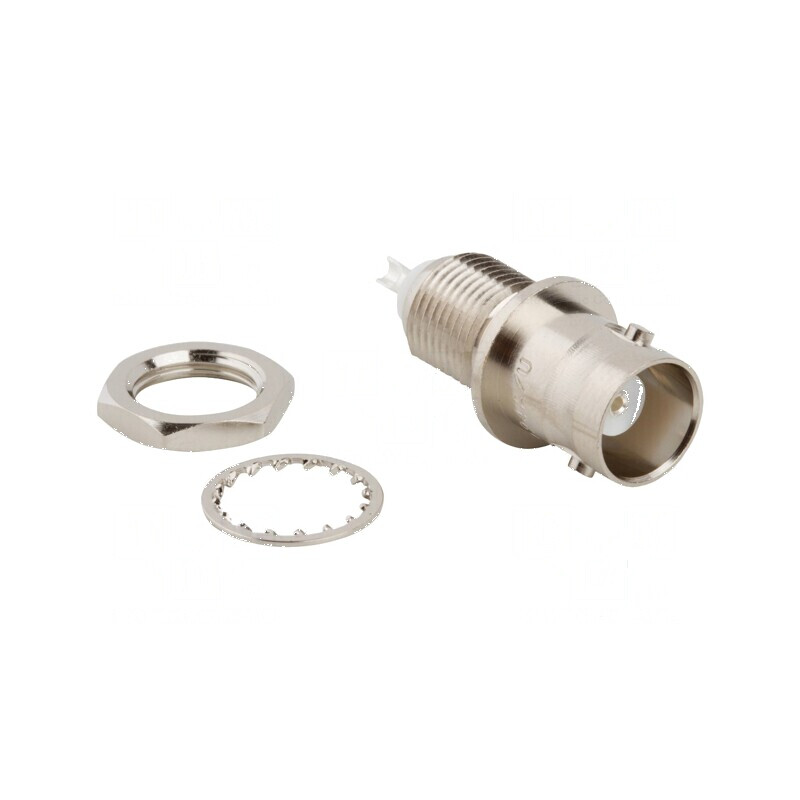 Conector BNC soclu mamă drept 50Ω lipire PTFE argintat alamă | Electronic-mag.ro | Componente Electronice