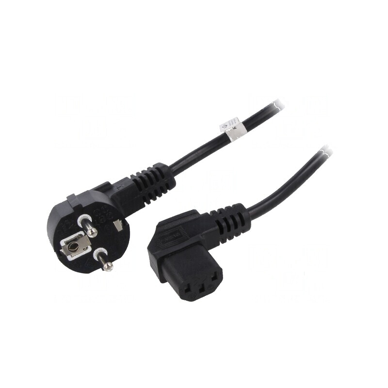 Cablu CEE 7/7 unghi 90° cu ştecăr IEC C13 mamă PVC | Electronic-mag.ro | Componente Electronice