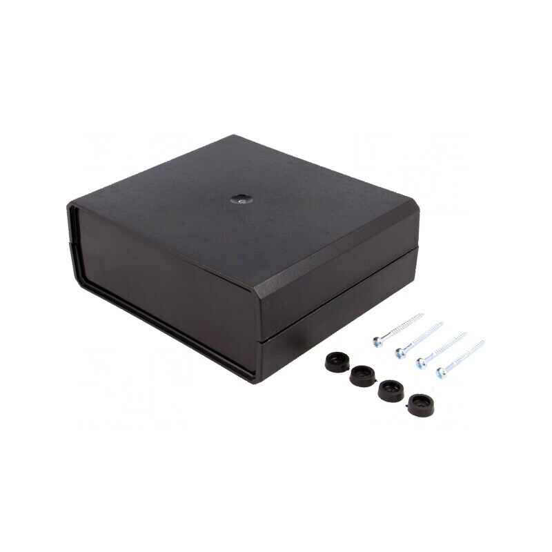 Carcasă ABS neagră cu panou 140mm x 159mm x 60mm | Electronic-mag.ro | Componente Electronice