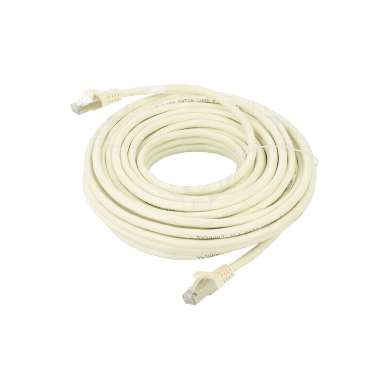 Patch cord F/UTP 6 litat CCA PVC alb 15m 26AWG | Electronic-mag.ro | Componente Electronice