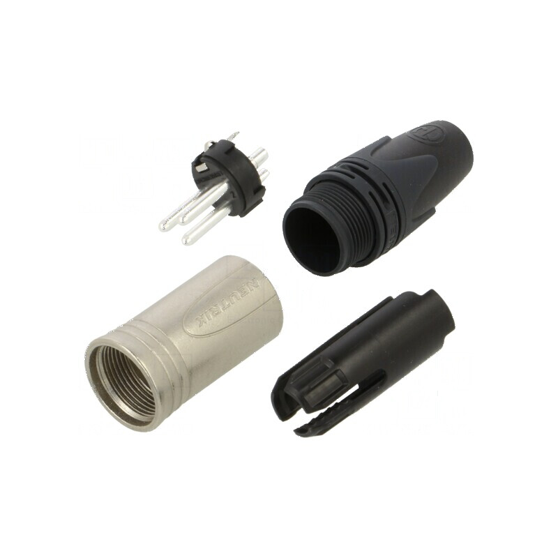 Conector XLR mufă tată PIN 3 drept pe cablu lipire 16A 14AWG | Electronic-mag.ro | Componente Electronice
