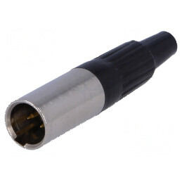 Conector XLR mini mufă tată PIN 3 cablu lipire drept | Electronic-mag.ro | Componente Electronice