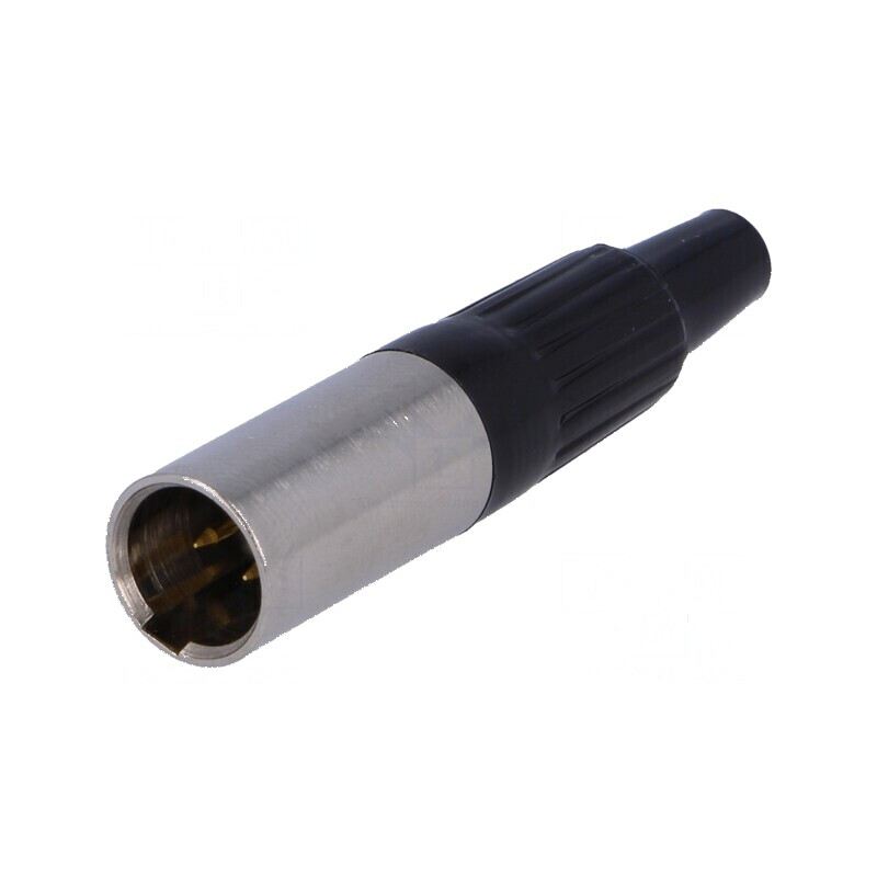 Conector XLR mini mufă tată PIN 3 cablu lipire drept | Electronic-mag.ro | Componente Electronice
