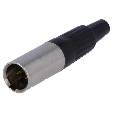 Conector XLR mini mufă tată PIN 3 cablu lipire drept | Electronic-mag.ro | Componente Electronice