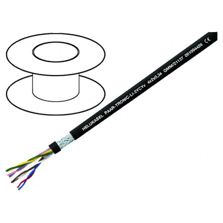 Cablu ecranat Li-2YCYv 4x2x0,34mm2 cu tresă de cupru cositorit | Electronic-mag.ro | Componente Electronice