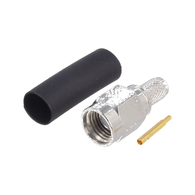 Conector SMA mufă tată drept 50Ω RG58 lipire, crimpat PTFE | Electronic-mag.ro | Componente Electronice