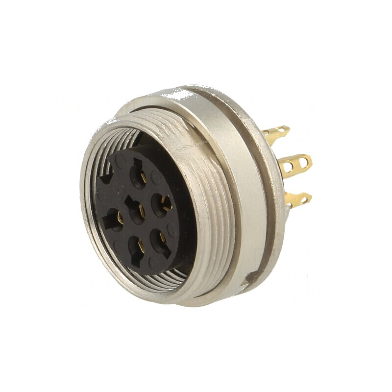 Conector M16 soclu mamă lipire PIN 6 5A 250V IP40 0,75mm2 | Electronic-mag.ro | Componente Electronice