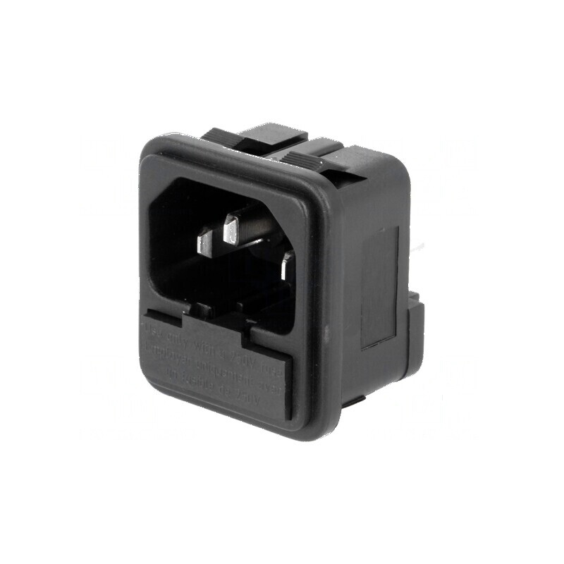 Conector alimentare AC soclu tată 10A 250VAC IEC 60320 | Electronic-mag.ro | Componente Electronice