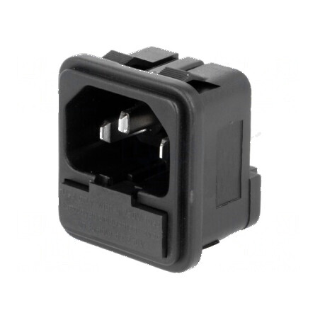 Conector alimentare AC soclu tată 10A 250VAC IEC 60320 | Electronic-mag.ro | Componente Electronice