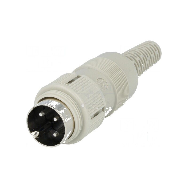 Conector DIN mufă tată PIN 3, 180° drept pe cablu | Electronic-mag.ro | Componente Electronice