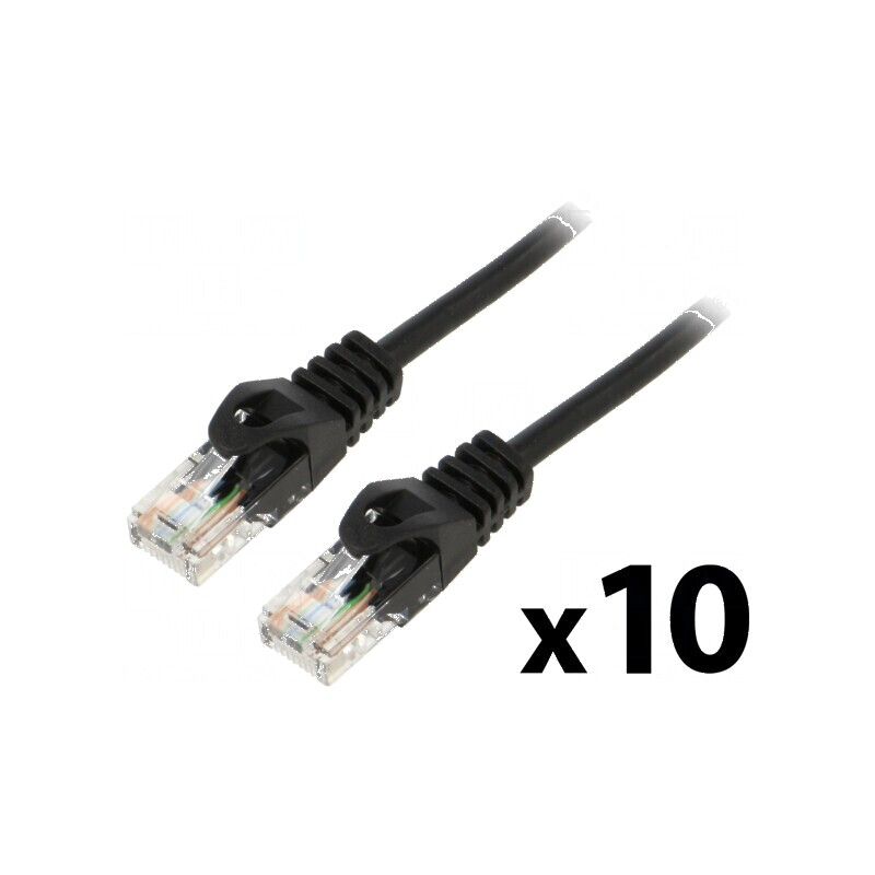 Cablul Patch U/UTP 5e 1m 26AWG CCA PVC negru | Electronic-mag.ro | Componente Electronice