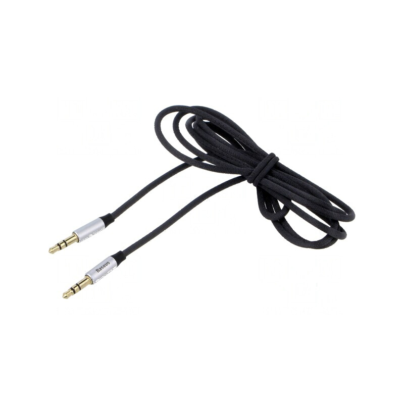 Cablu Jack 3,5mm mufe ambele părți 1,5m negru textil | Electronic-mag.ro | Componente Electronice