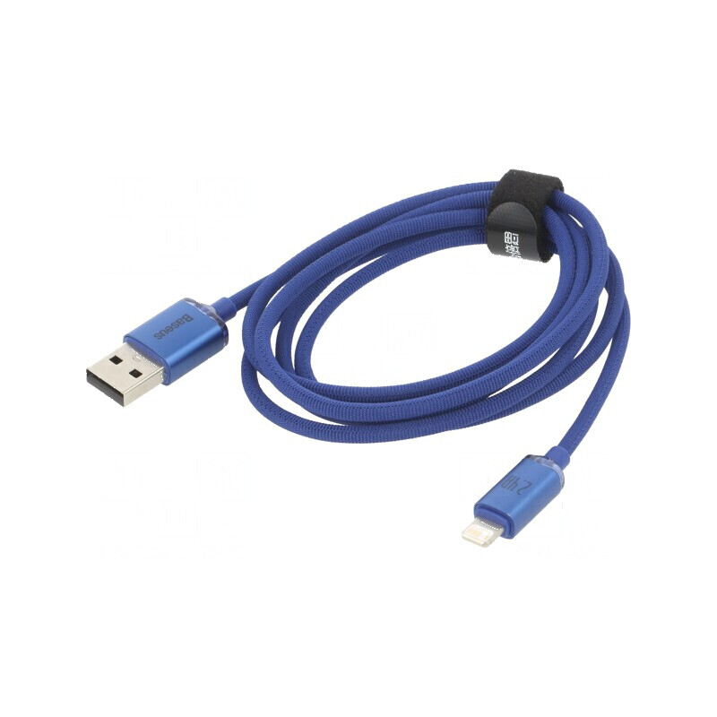 Cablu USB 2.0 Apple Lightning la USB A, 1,2m, albastru | Electronic-mag.ro | Componente Electronice