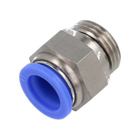 Racord push-in simplu alamă nichelată BLUELINE 0,95-15bar | Electronic-mag.ro | Componente Electronice