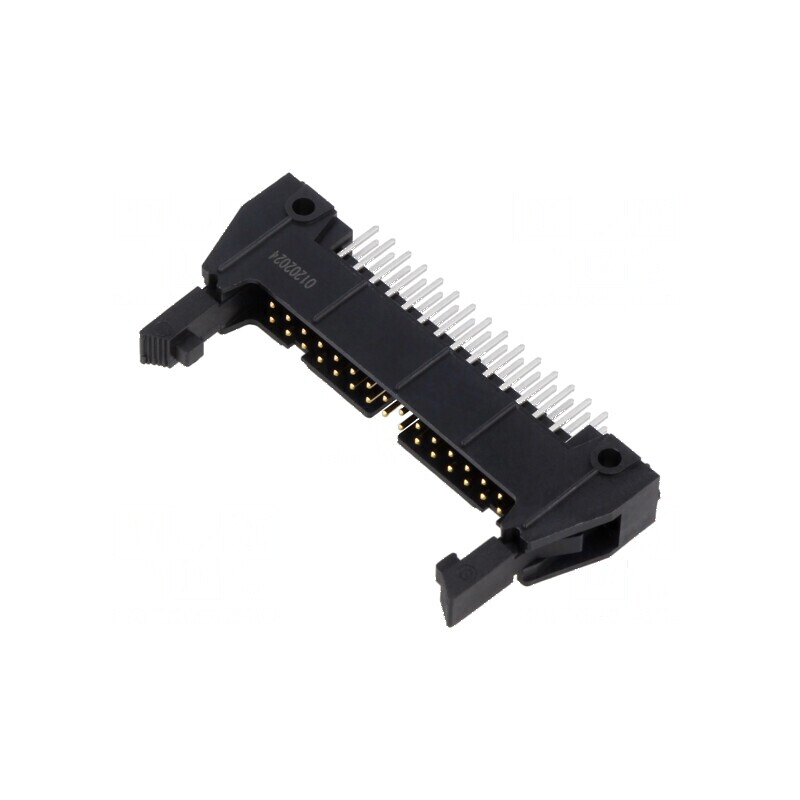 Conector IDC soclu tată 30 PIN drept cu ejector lung THT | Electronic-mag.ro | Componente Electronice