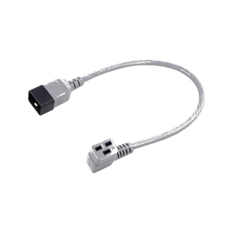 Cablu IEC C19 mamă unghi, IEC C20 tată, 3x1,5mm², 0,5m | Electronic-mag.ro | Componente Electronice