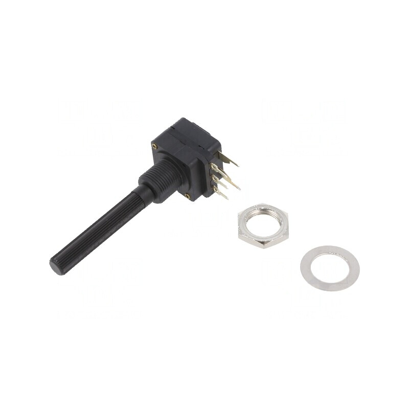 Potenţiometru axial 25kΩ 200mW THT 6mm plastic mono cărbune | Electronic-mag.ro | Componente Electronice