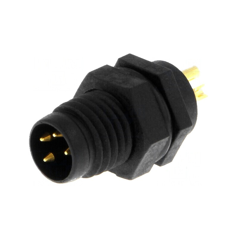 Conector M8 tată 4 pini pentru montare pe panou soclu 3A IP67 30V | Electronic-mag.ro | Componente Electronice