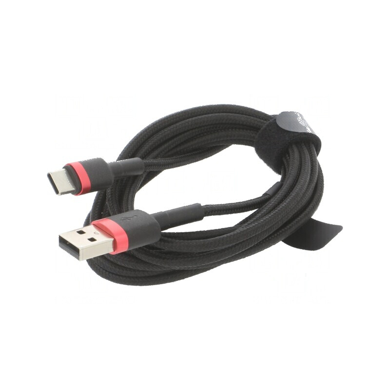 Cablu High Speed USB 2.0 A la C 2m negru 2A | Electronic-mag.ro | Componente Electronice