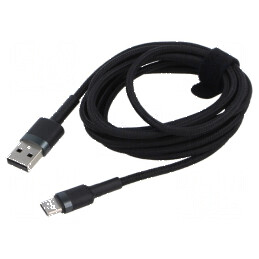 Cablu USB 2.0 A la C 2m 2A Negru | Electronic-mag.ro | Componente Electronice