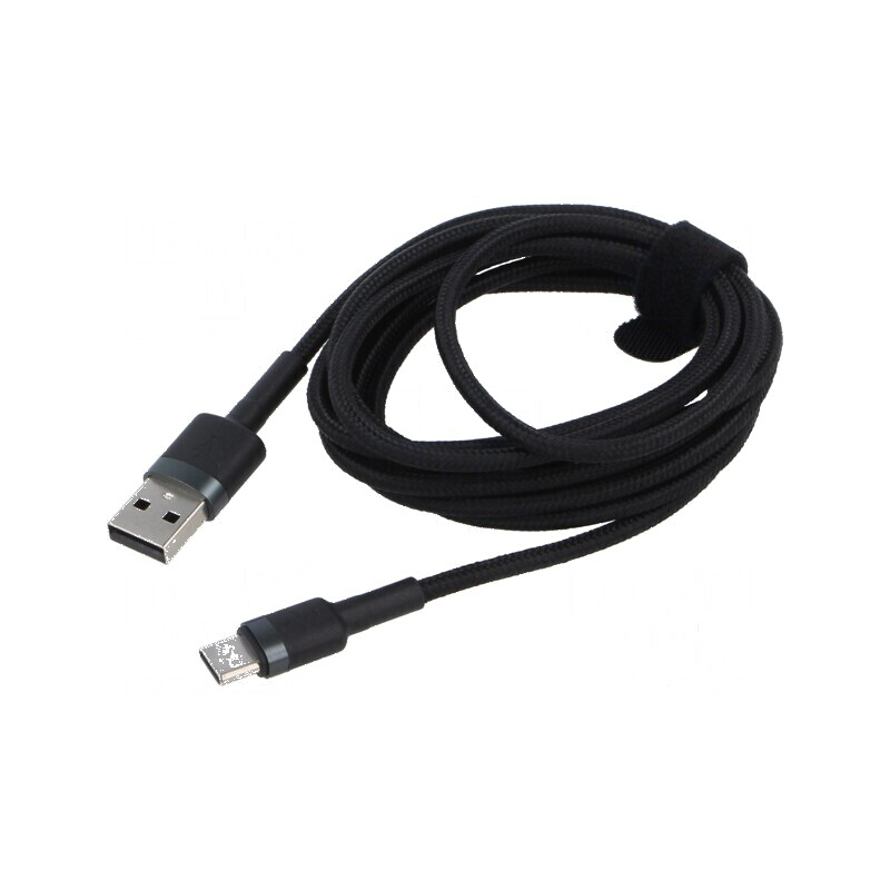 Cablu USB 2.0 A la C 2m 2A Negru | Electronic-mag.ro | Componente Electronice