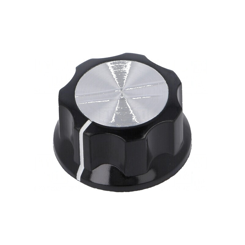 Buton rotativ plastic negru Ø6,35mm Ø29,4x16mm cu flanşă | Electronic-mag.ro | Componente Electronice Buton rotativ plastic negru Ø6,35mm Ø29,4x16mm cu flanşă | Electronic-mag.ro | Componente Electronice