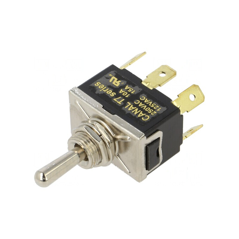 Comutator basculant Poz 3 DP3T ON-OFF-ON 10A 250VAC T7 | Electronic-mag.ro | Componente Electronice
