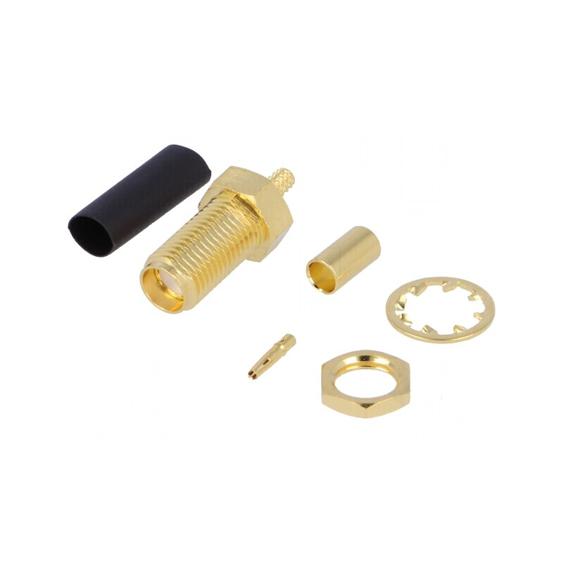 Conector SMA soclu mamă drept 50Ω pentru cablu PTFE max. 3,2mm | Electronic-mag.ro | Componente Electronice