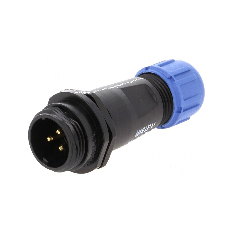 Mufă SP13 tată PIN 3 IP68 13A pentru cablu 250V | Electronic-mag.ro | Componente Electronice