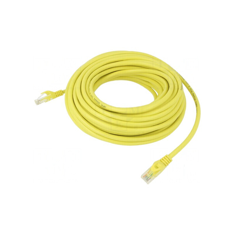 Cablaj Patch Cord U/UTP 6 litat CCA PVC galben 15m 26AWG | Electronic-mag.ro | Componente Electronice