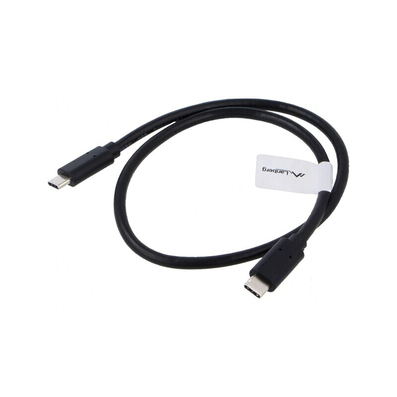 Cablu USB 3.1 USB C Aurit 0,5m Negru | Electronic-mag.ro | Componente Electronice