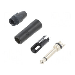Conector Jack 6,3mm mufă tată mono drept pe cablu | Electronic-mag.ro | Componente Electronice