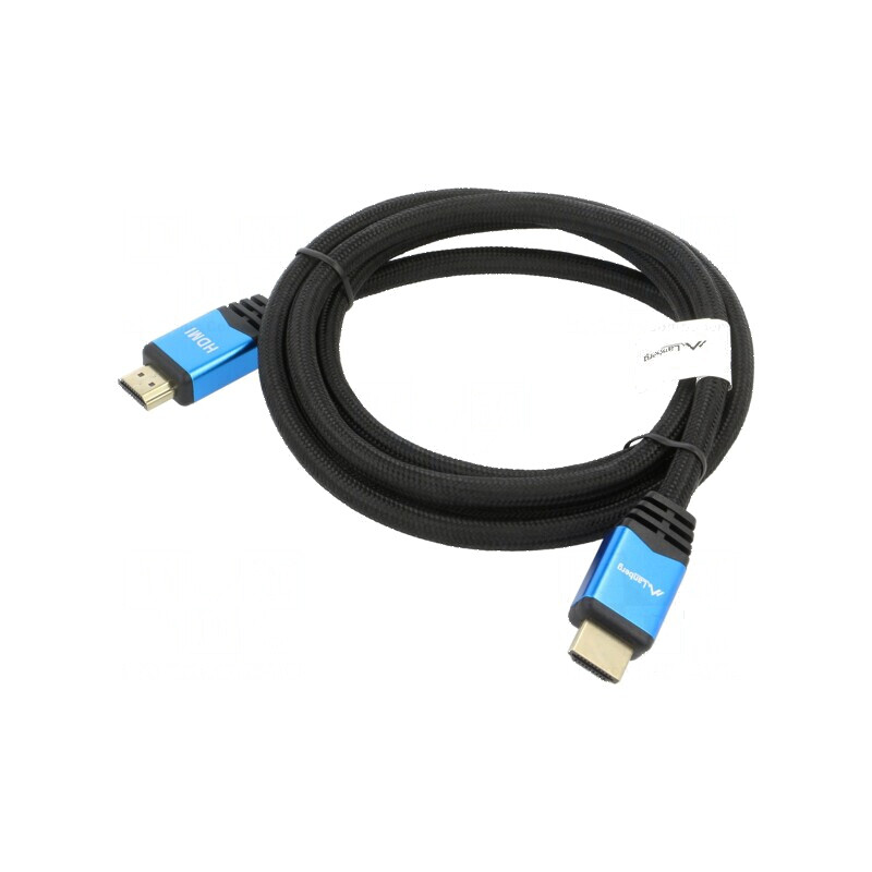 Cablu HDMI 2.0 textil 1,8m negru cu mufă HDMI pe ambele părți | Electronic-mag.ro | Componente Electronice