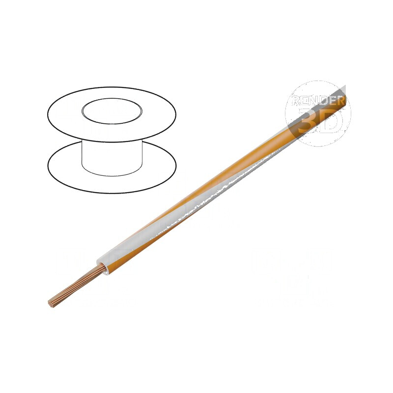 Cablu H07V2-K 6mm2 10AWG PVC Alb-Portocaliu | Electronic-mag.ro | Componente Electronice