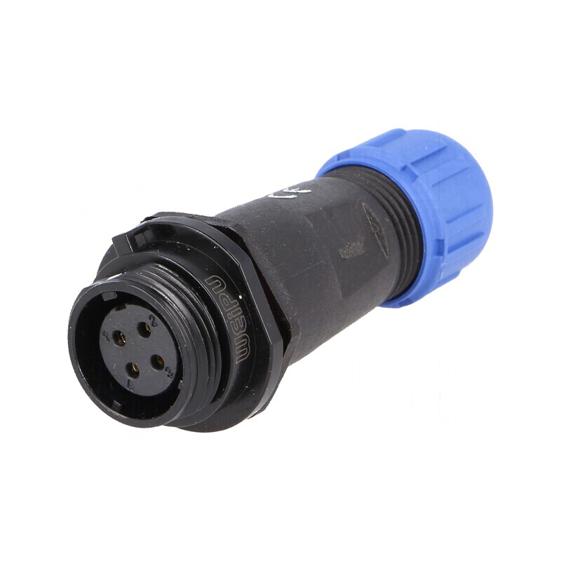 Mufă SP13 mamă 4 pini IP68 5A 200V pentru lipire pe cablu | Electronic-mag.ro | Componente Electronice