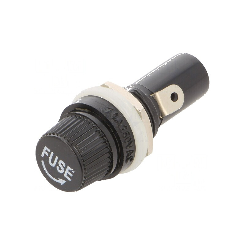 Clemă 6,3x32mm 10A 250VAC Orif Ø16mm bachelită | Electronic-mag.ro | Componente Electronice