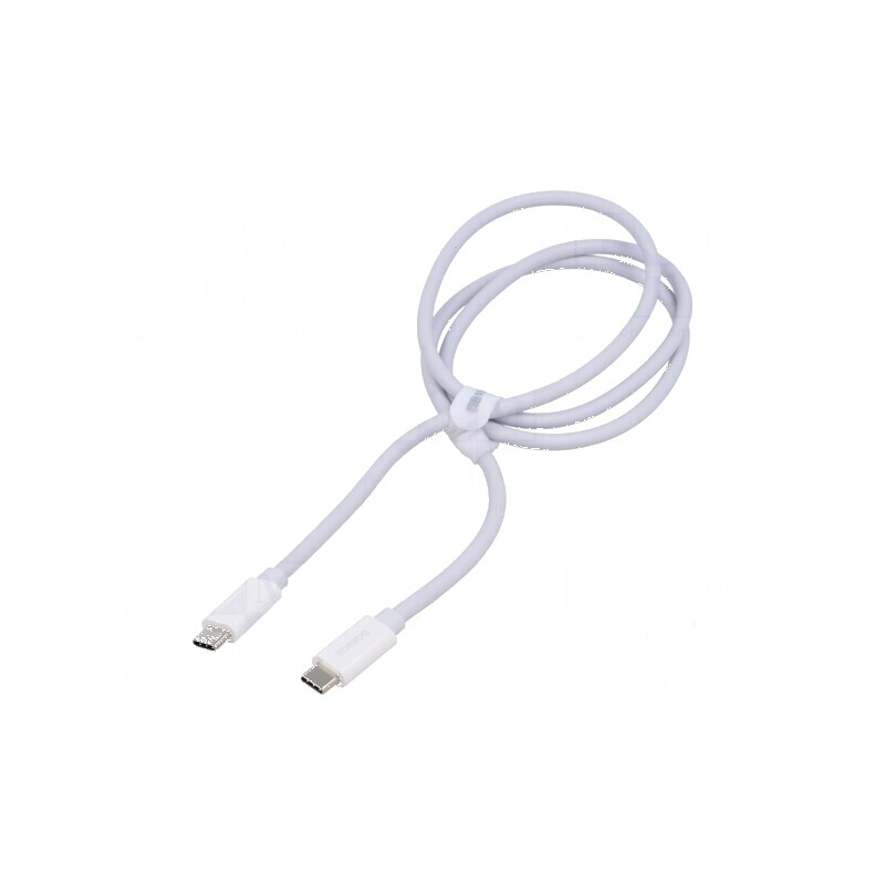 Cablu USB 2.0 USB C 1m alb High Speed | Electronic-mag.ro | Componente Electronice