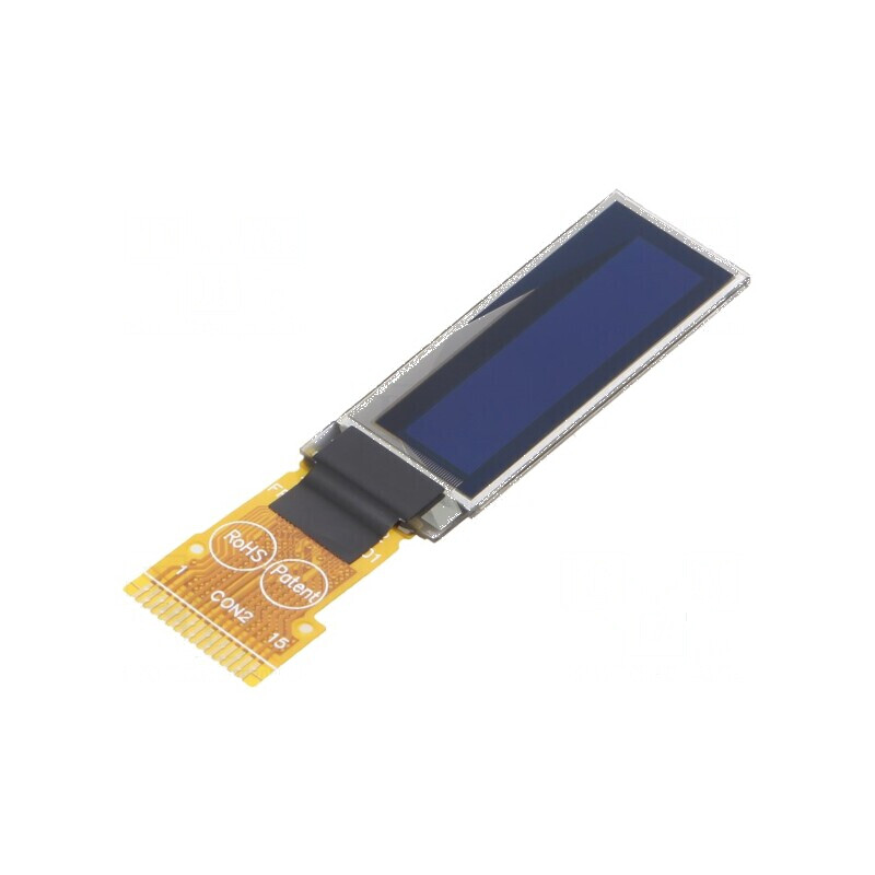 Afișaj OLED grafic 0,91" 128x32 galben, dimensiuni 30x11,5x1,26mm | Electronic-mag.ro | Componente Electronice