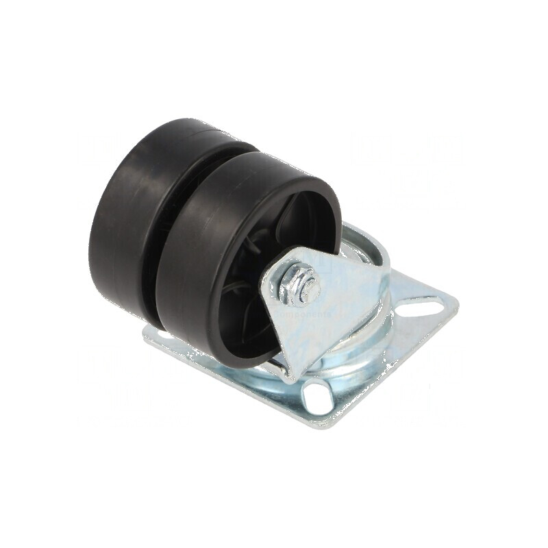 Roată de transport 50mm cu roți duble 80kg | Electronic-mag.ro | Componente Electronice