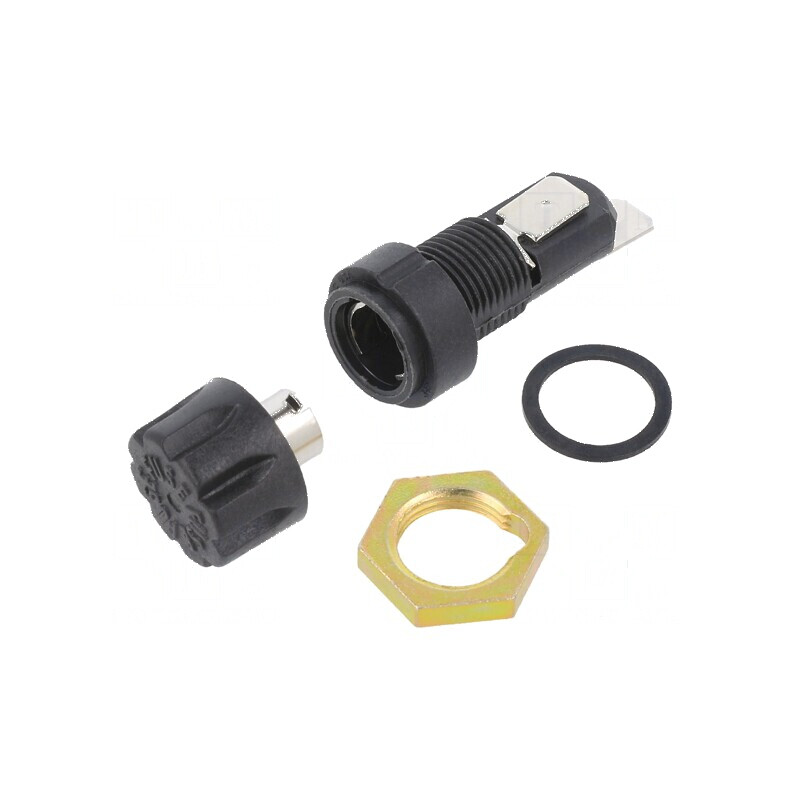 Clemă neagră 6,3x32mm 20A 250VAC UL94V-0 termoplast pentru panou | Electronic-mag.ro | Componente Electronice Clemă neagră 6,3x32mm 20A 250VAC UL94V-0 termoplast pentru panou | Electronic-mag.ro | Componente Electronice
